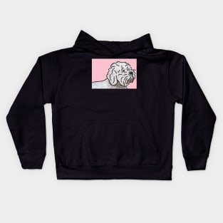 Bichon Frise Dog on Pink Kids Hoodie